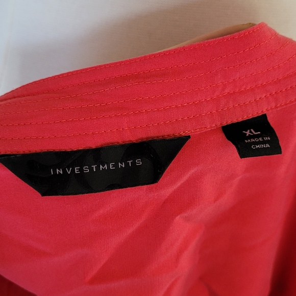 Investments XL Womens Button Up Shirt Coral Pink - Picture 7 of 7